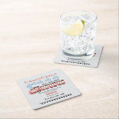 Niedlicher Roter Zug mit Wasserfarbe in jedem Alte Rechteckiger Pappuntersetzer (Vor Ort)