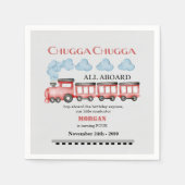 Niedlicher Roter Zug mit Wasserfarbe in jedem Alte Serviette (Vorderseite)