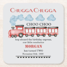 Niedlicher Roter Zug Wasserfarbe 2. Geburtstag