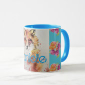 Niedlicher Rotfuchs Aquamarine Rose Rose Tasse (VorderseiteRechts)