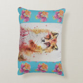 Niedlicher Rotfuchs Aquamarine Rose von Tieren Ros Dekokissen (Rückseite(Vertikal))