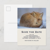 Niedlicher Rotfuchs das Foto Save the Date aufgeri Einladungspostkarte (Vorne/Hinten)