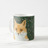 Niedlicher Rotfuchs - im Schnee. Kaffeetasse (Vorderseite Links)