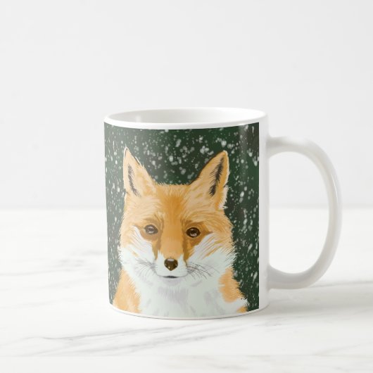 Niedlicher Rotfuchs - im Schnee. Kaffeetasse (Rechts)