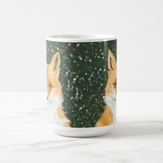 Niedlicher Rotfuchs - im Schnee. Kaffeetasse (Mittel)
