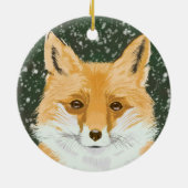 Niedlicher Rotfuchs - im Schnee. Keramik Ornament (Hinten)
