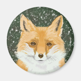 Niedlicher Rotfuchs - im Schnee. Magnet