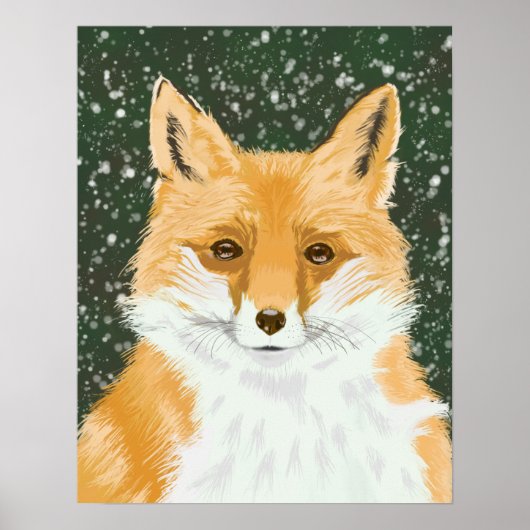 Niedlicher Rotfuchs - im Schnee. Poster (Vorne)