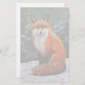 Niedlicher Rotfuchs im Winterschnee Briefpapier (Vorne/Hinten)