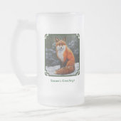 Niedlicher Rotfuchs im Winterschnee Mattglas Bierglas (Links)