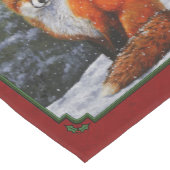 Niedlicher Rotfuchs im Winterschnee Mittelgroßer Tischläufer (Ecke)