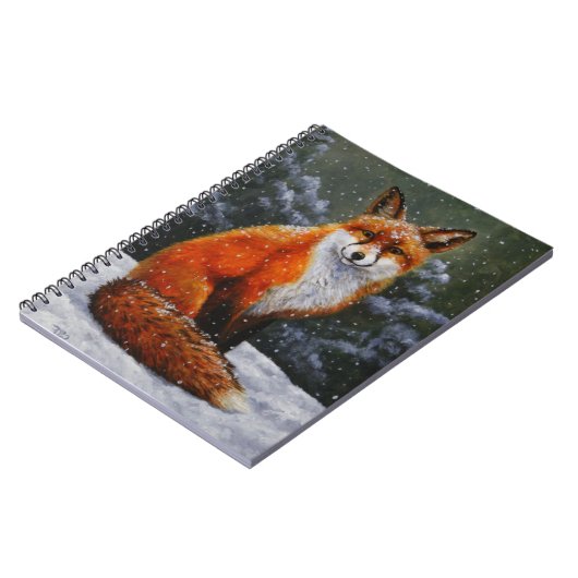 Niedlicher Rotfuchs im Winterschnee Notizblock (Linke Seite)