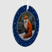 Niedlicher Rotfuchs im Winterschnee Ornament (Vorderseite)
