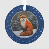 Niedlicher Rotfuchs im Winterschnee Ornament (Rückseite)