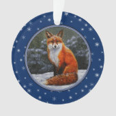 Niedlicher Rotfuchs im Winterschnee Ornament (Vorderseite)