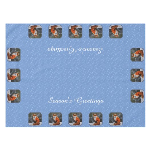 Niedlicher Rotfuchs im Winterschnee Tischdecke (Vorderseite (Horizontal))