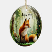 Niedlicher Rotfuchs in Snowglobe Keramik Ornament (Rechts)