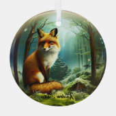Niedlicher Rotfuchs in Snowglobe Ornament Aus Glas (Rückseite)