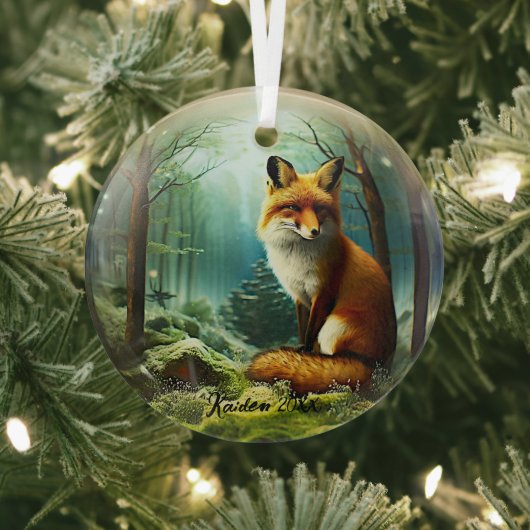 Niedlicher Rotfuchs in Snowglobe Ornament Aus Glas (InSitu)