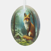 Niedlicher Rotfuchs in Snowglobe Ornament Aus Glas (Vorderseite links)