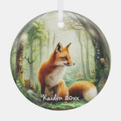 Niedlicher Rotfuchs in Snowglobe Ornament Aus Glas (Vorderseite)