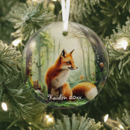 Niedlicher Rotfuchs in Snowglobe Ornament Aus Glas