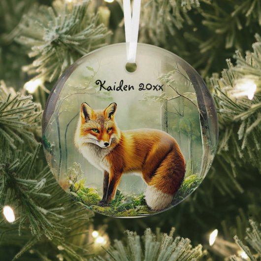 Niedlicher Rotfuchs in Snowglobe Ornament Aus Glas (InSitu)