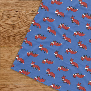Niedlicher Rotfuchs-Muster Blau Baby Kinder Fleecedecke