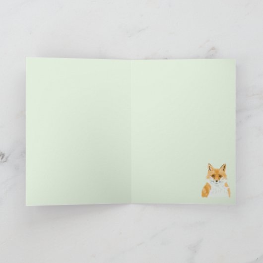 Niedlicher Rotfuchs - transparent auf grün. Karte (Innenseite)