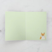 Niedlicher Rotfuchs - transparent auf grün. Karte (Innenseite)