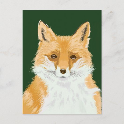 Niedlicher Rotfuchs - transparent auf grün. Postkarte (Vorderseite)