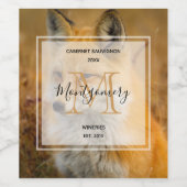 Niedlicher Rotfuchs Wilderness Foto Weinkultur und Weinetikett (Einzelnes Label)
