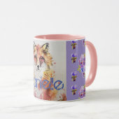 Niedlicher Rotfüßer Lila Stiefmütterchen Tasse (VorderseiteRechts)