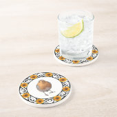 Niedlicher Rotholzvogel Getränkeuntersetzer (Seite)