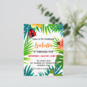 Niedlicher Rotpolka dot Ladybug Sommerdschungel Ge Postkarte (Stehend Vorderseite)