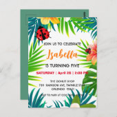 Niedlicher Rotpolka dot Ladybug Sommerdschungel Ge Postkarte (Vorne/Hinten)