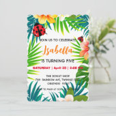 Niedlicher Rotpolka dot Ladybug Sommerdschungel Ge Save The Date (Stehend Vorderseite)