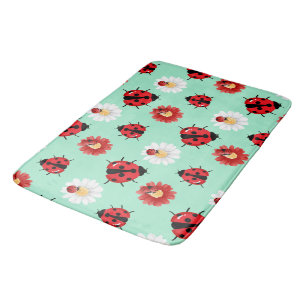 Niedlicher Rotpolka Punkt Ladybug Blume Girl Badematte