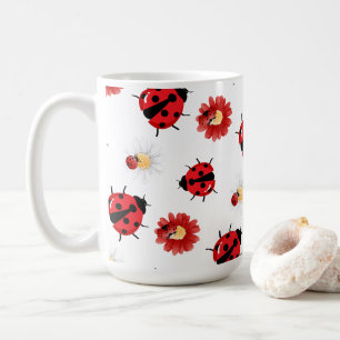 Niedlicher Rotpolka Punkt Ladybug Blume Girl Kaffeetasse