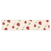 Niedlicher Rotpolka Punkt Ladybug Blume Girl Kurzer Tischläufer (Horizontal)