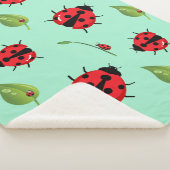 Niedlicher Rotpolka Punkt Ladybug Blume Girl Sherpadecke (3/4)