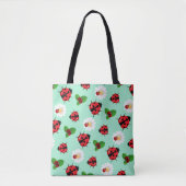 Niedlicher Rotpolka Punkt Ladybug Blume Girl Tasche (Vorderseite)