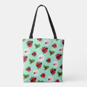 Niedlicher Rotpolka Punkt Ladybug Blume Girl Tasche (Rückseite)