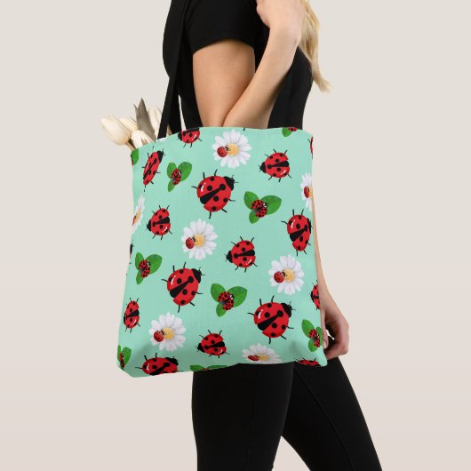 Niedlicher Rotpolka Punkt Ladybug Blume Girl Tasche (Von Nahem)