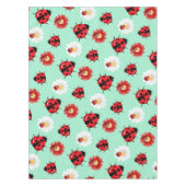 Niedlicher Rotpolka Punkt Ladybug Blume Girl Tischdecke (Vorderseite)