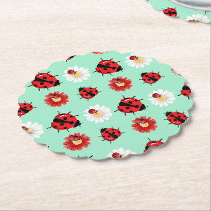 Niedlicher Rotpolka Punkt Ladybug Blume Girl Untersetzer