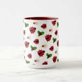 Niedlicher Rotpolka Punkt Ladybug Daisy Blume Somm Tasse (Zentrum)