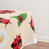 Niedlicher Rotpolka Punkt Ladybug Daisy Blume Somm Tischdecke (Beispiel)