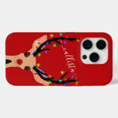 Niedlicher Rotrescher Hirsch glühende Weihnachtsle Case-Mate iPhone Hülle (Rückseite (Horizontal))