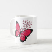 niedlicher Rotschmetterling Kaffeetasse (Vorderseite Links)
